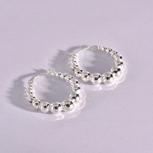 Sphere Sterling Hoop Earrings